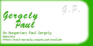 gergely paul business card